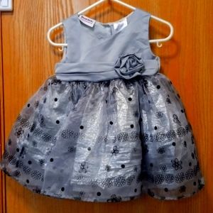 12m dress silver&grey/black print